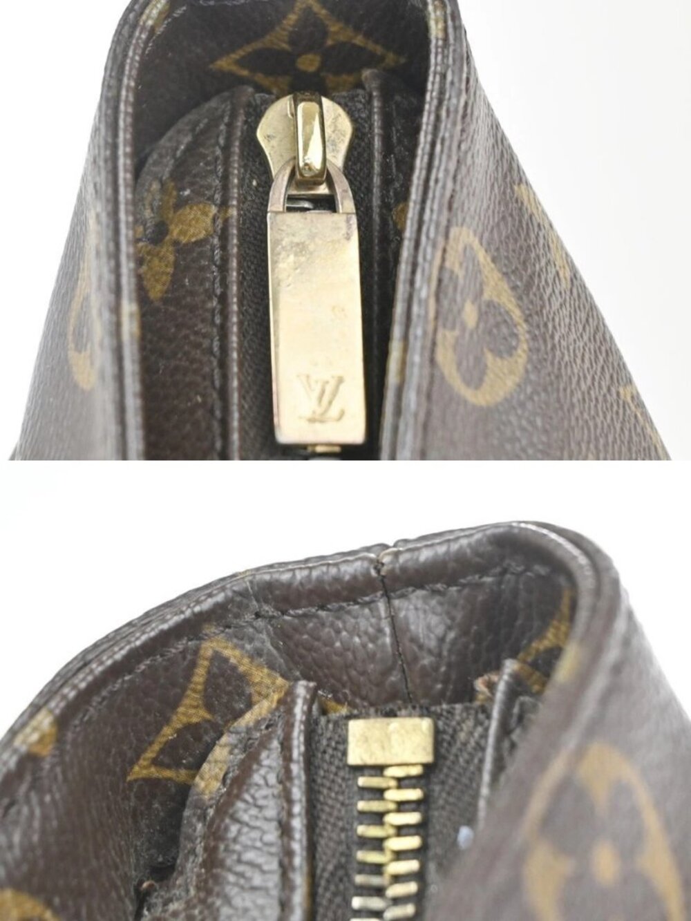 LOUIS VUITTON Cabas Mezzo Shoulder Bag Monogram Leather Brown M51151 73MA498 - Picture 10 of 16